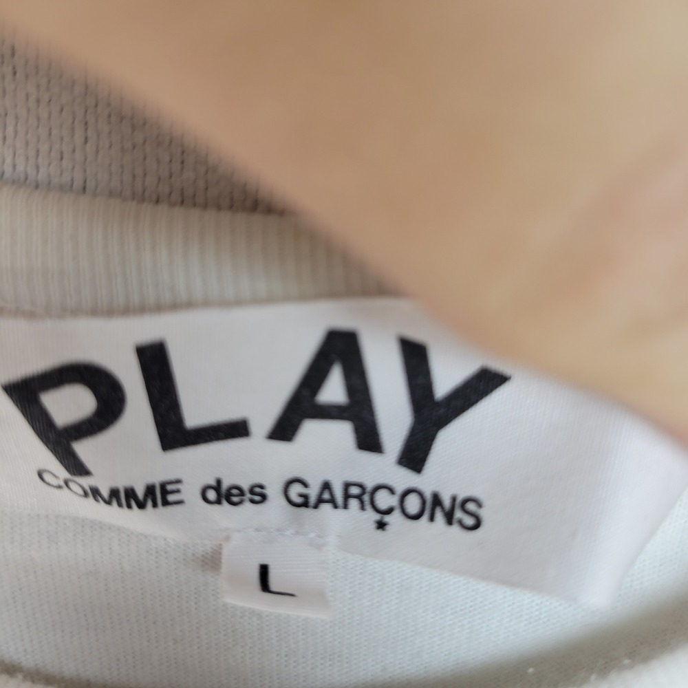 Comme des Garcons Play T-Shirt Large White Polka Dot Heart AZ-T234 Japan - Picture 3 of 7